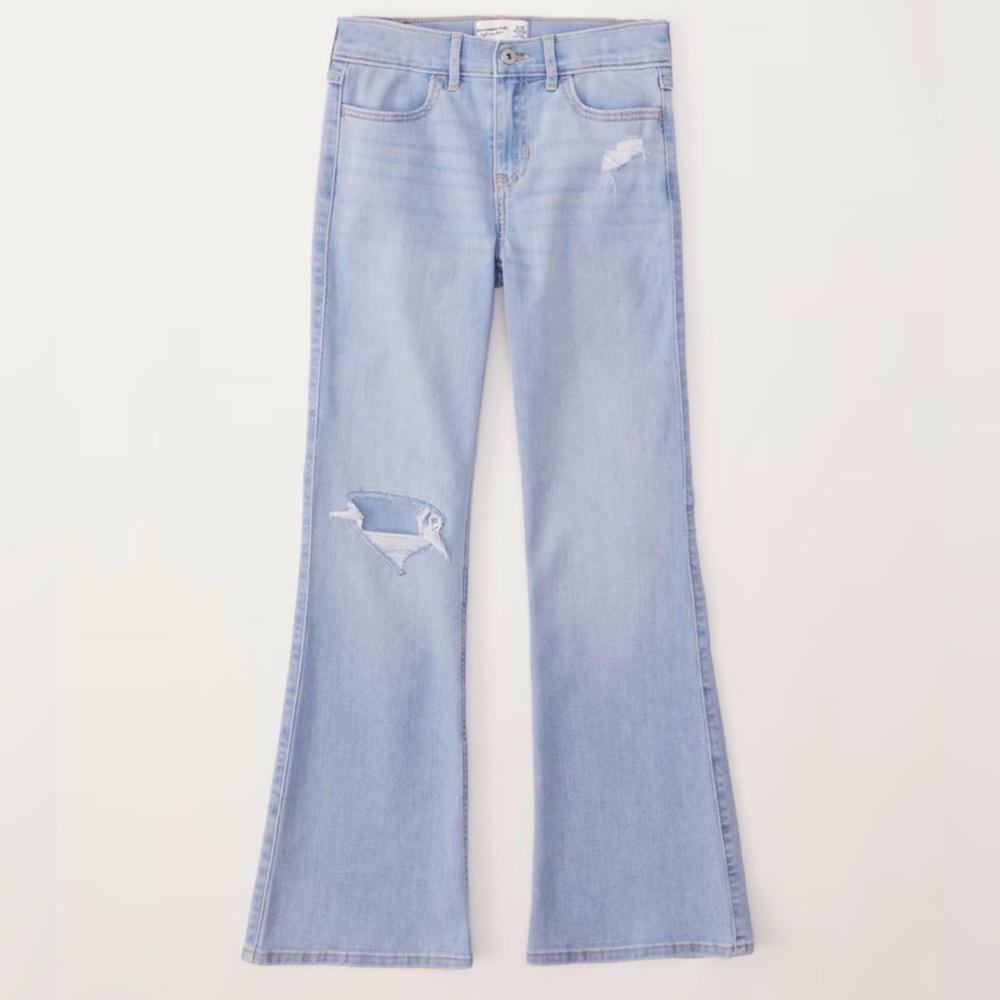 Abercrombie Kids high rise flare jeans